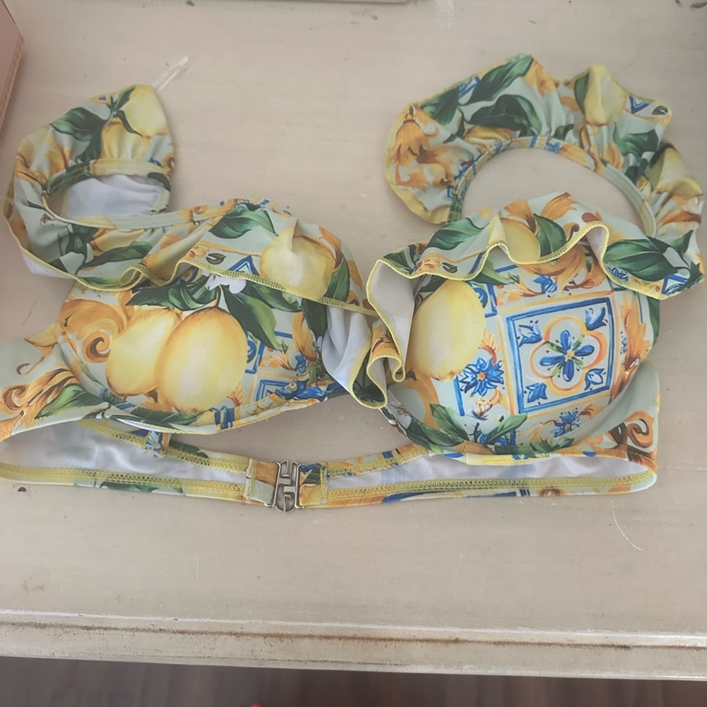Lemon Print Bikini Set